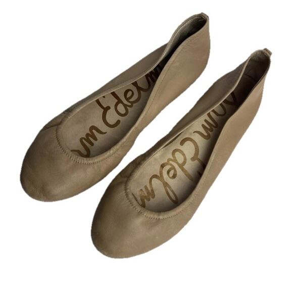 Sam Edelman Noah Tan Ballet Flats Size 10 M Leather SlipOn Classic Shoes Comfort - Picture 1 of 11